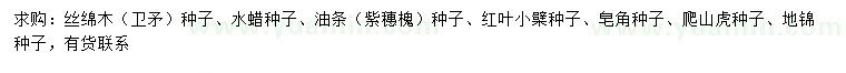求購絲綿木種子、水蠟種子、油條種子等