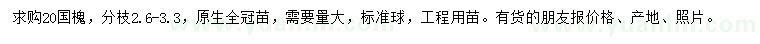 求購20公分國槐