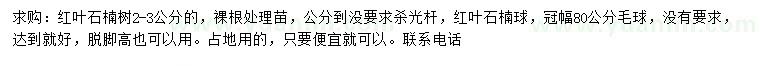 求購紅葉石楠