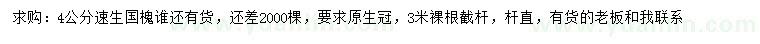 求購4公分速生國槐