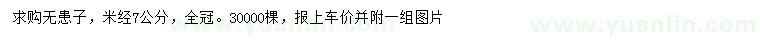 求購米徑7公分無患子