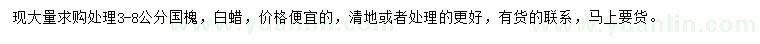 求購3-8公分國槐、白蠟