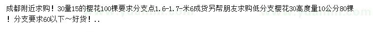 求購15公分櫻花