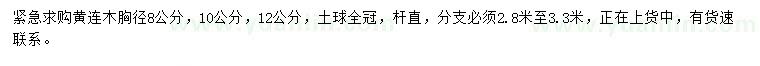 求購胸徑8公分、10公分、12公分黃連木