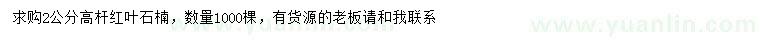 求購2公分紅葉石楠