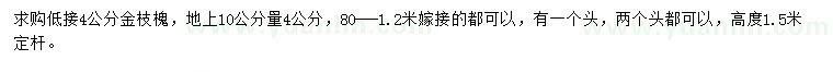 求購4公分金枝槐