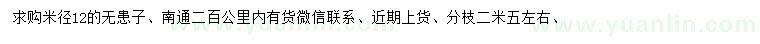 求購米徑12公分無患子