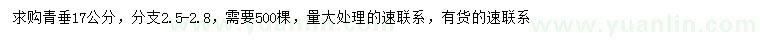 求購(gòu)17公分青垂