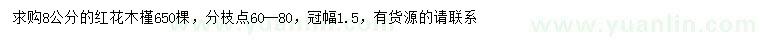 求購(gòu)8公分紅花木槿