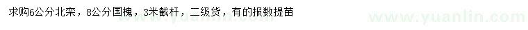 求購(gòu)6公分北欒、8公分國(guó)槐