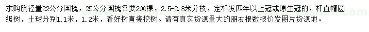 求購胸徑22、25公分國槐