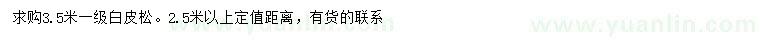 求購(gòu)3.5米白皮松