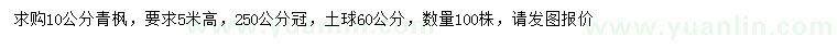 求購10公分青楓