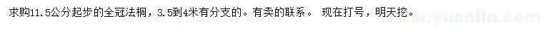 求購11.5公分以上法桐