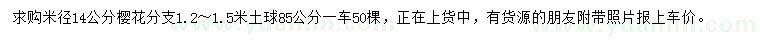求購(gòu)米徑14公分櫻花