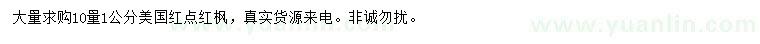 求購10量1公分美國紅點紅楓