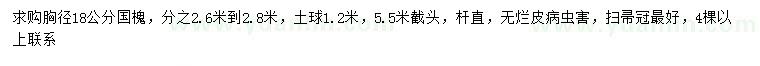 求購胸徑18公分國槐