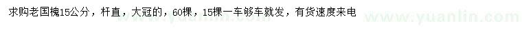 求購15公分老國槐