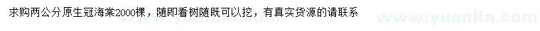 求購2公分海棠
