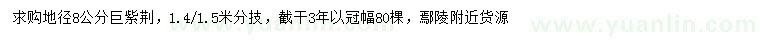 求購地徑8公分巨紫荊