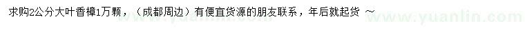 求購2公分大葉香樟