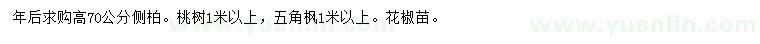 求購(gòu)側(cè)柏、桃樹(shù)、五角楓等