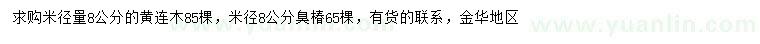 求購米徑8公分黃連木、臭椿