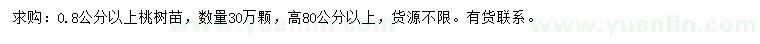 求購(gòu)0.8公分以上桃樹(shù)苗