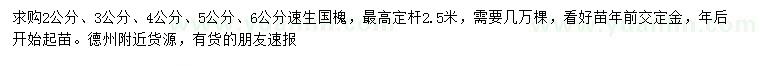 求購2、3、4、5、6公分速生國槐