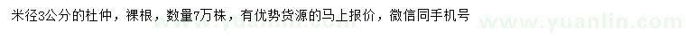 求購米徑3公分杜仲