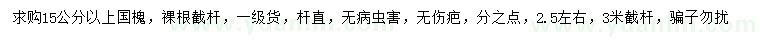 求購(gòu)15公分以上國(guó)槐