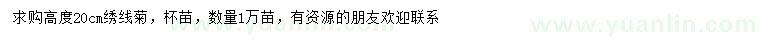 求購高20公分繡線菊