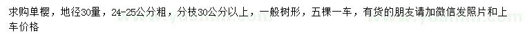求購30量24-25公分單櫻