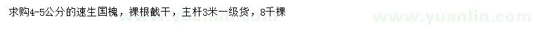 求購(gòu)4-5公分速生國(guó)槐