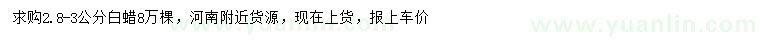求購2.8-3公分白蠟