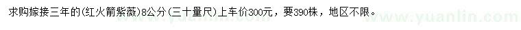 求購(gòu)30量8公分嫁接紅火箭紫薇