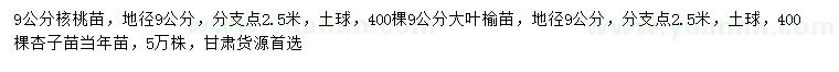 求購核桃苗、大葉榆、杏子苗