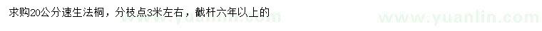 求購(gòu)20公分速生法桐