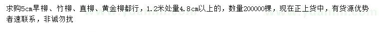 求購旱柳、竹柳、直柳等