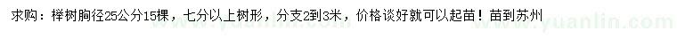 求購胸徑25公分櫸樹