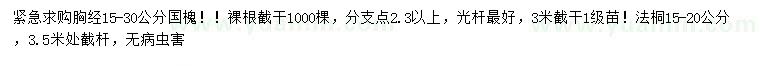 求購(gòu)胸徑15-30公分國(guó)槐、15-20公分法桐