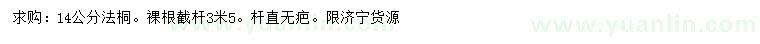 求購14公分法桐