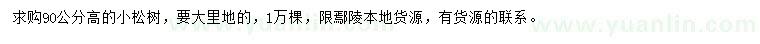 求購高90公分小松樹