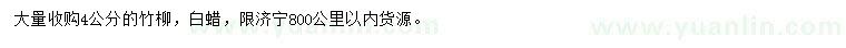 求購4公分竹柳、白蠟