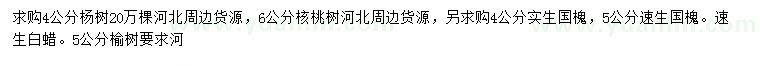 求購楊樹、核桃樹、國槐等