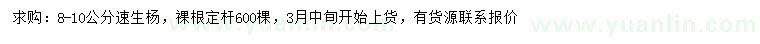 求購(gòu)8-10公分速生楊