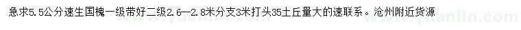 求購5.5公分速生國槐