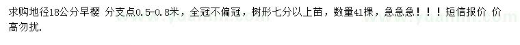 求購地徑18公分早櫻