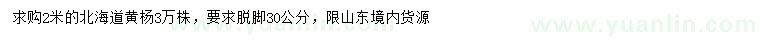求購2米北海道黃楊