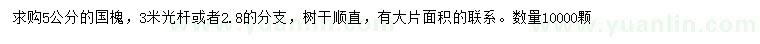 求購5公分國槐